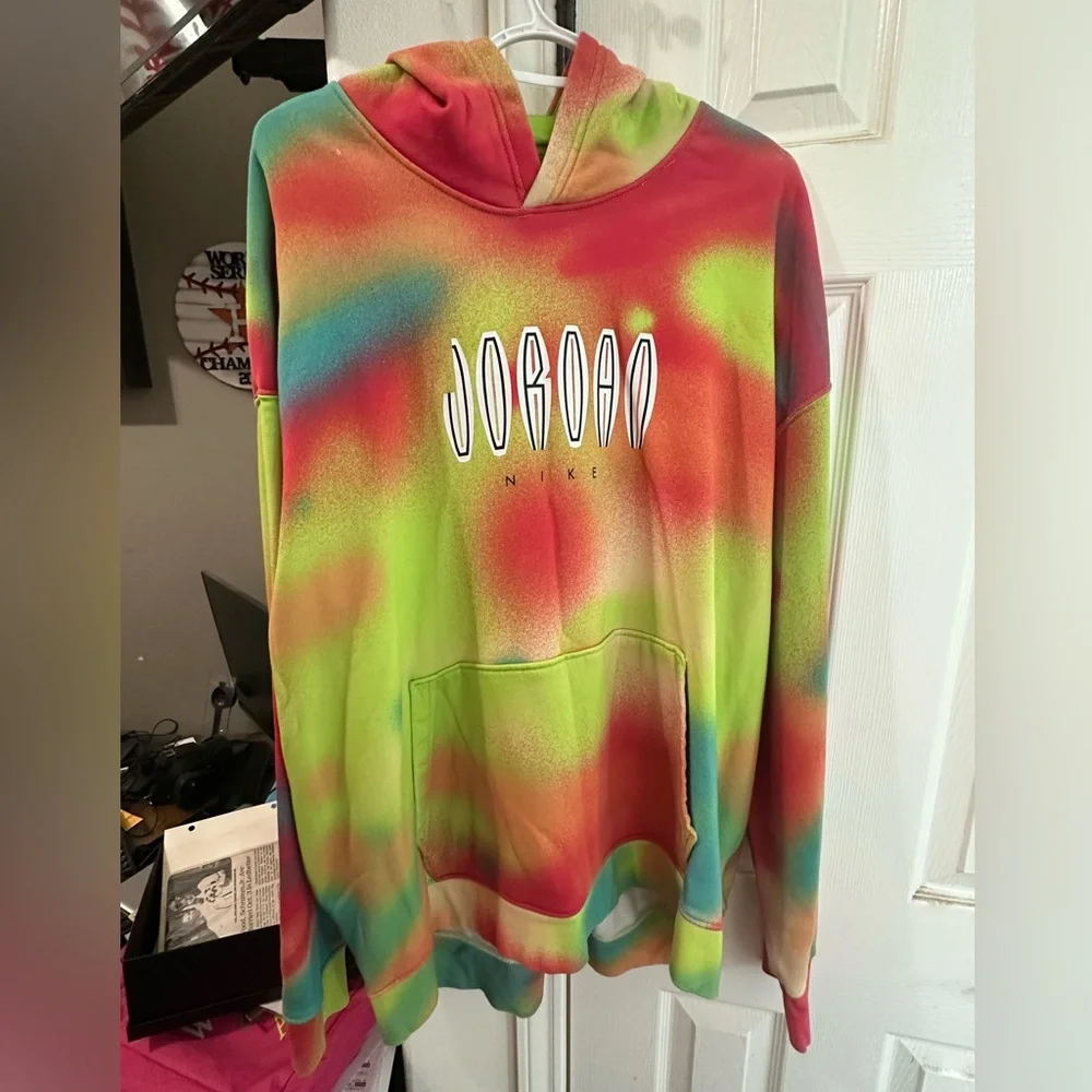 Nike Air Jordan Flight MVP Pullover Hoodie Tie Dye Jumpman Multicolor